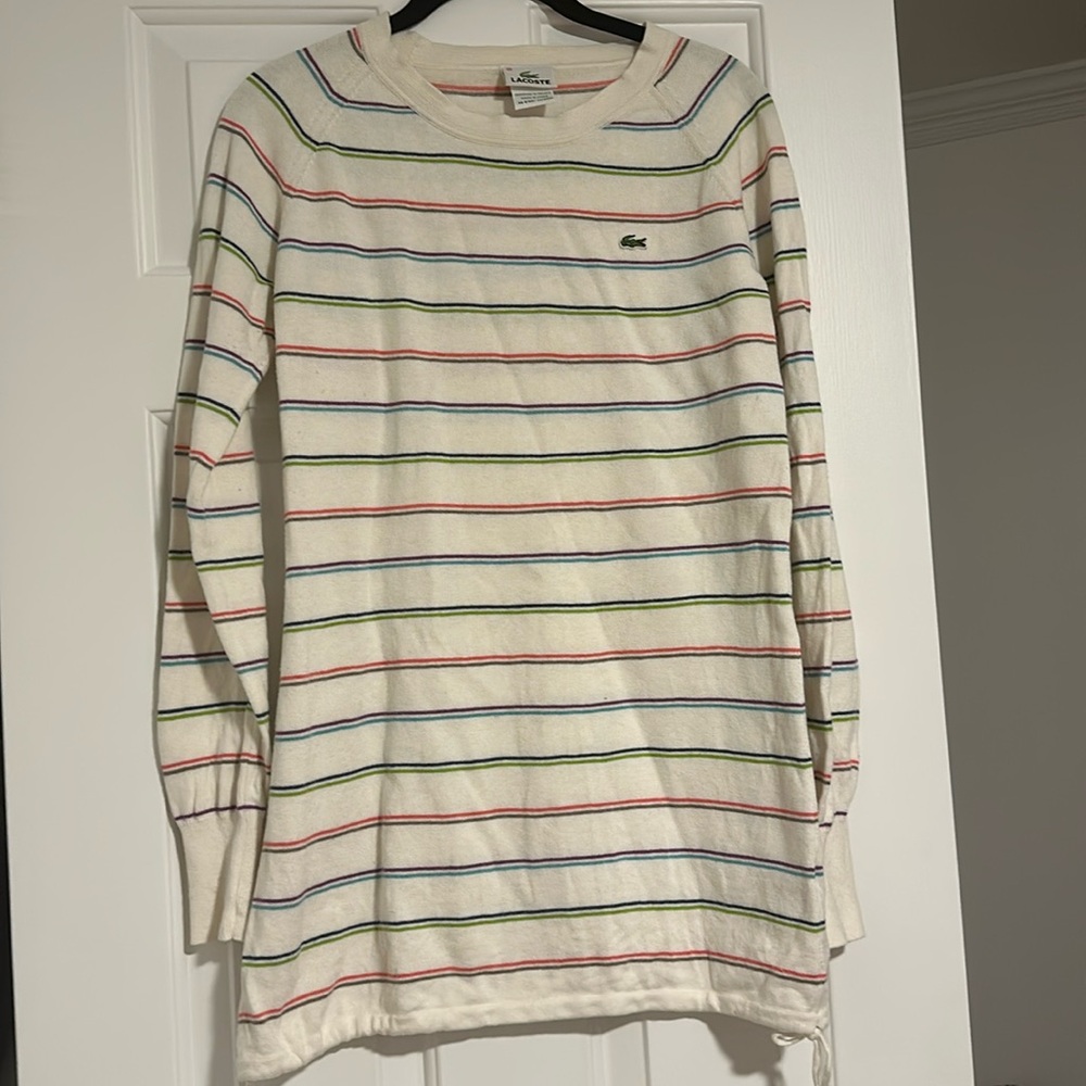 Lacoste Rainbow Stripe Side tie Sweater